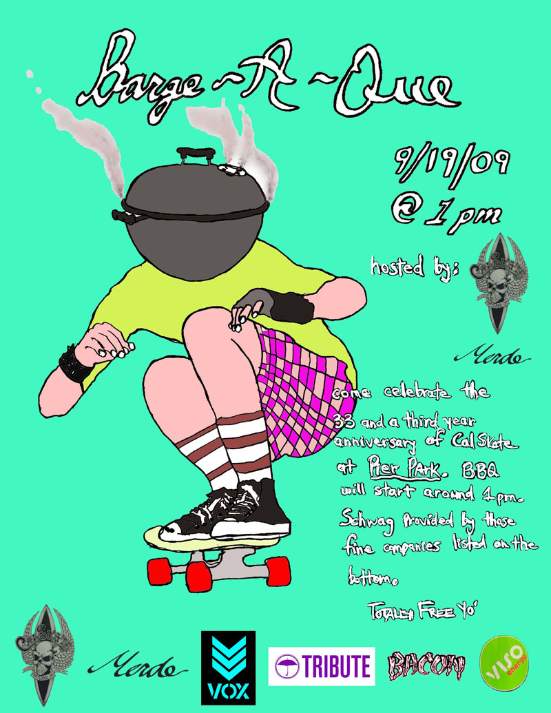 Flier - Cal Skate 33-1/3 Celebration and BBQ at Pier Park, Saturday, September 19, 2009 @ 1 PM