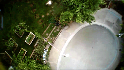 Bird's eye view of MC's backyard bowl on Earth Patrol