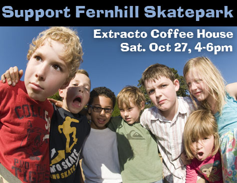 Closing of Art Benefit for Fernhill Skatepark @ Extracto Roasters